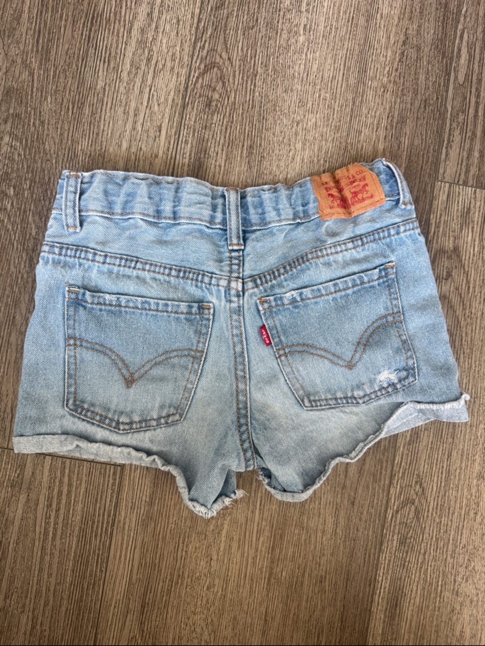 Levi's Light Blue Denim Cutoff Shorts with Frayed Hem